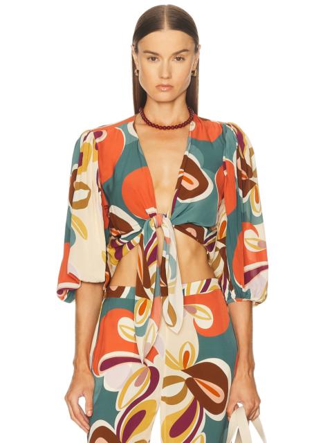 Organic Floral Puff Sleeved Blouse