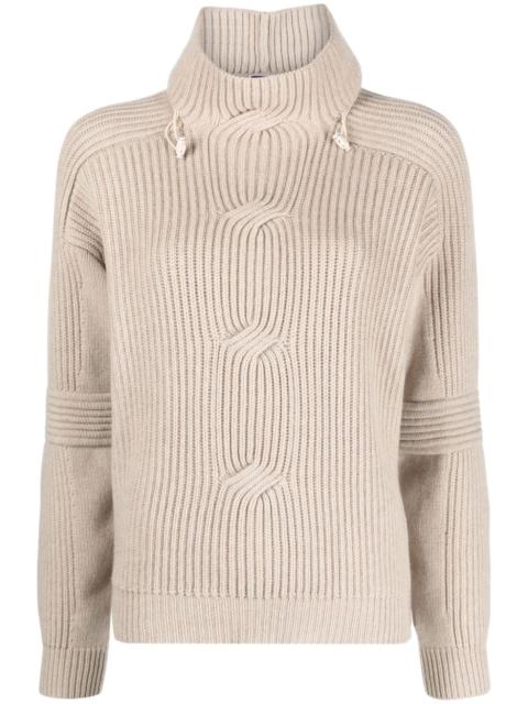 high-neck cashmere jumper