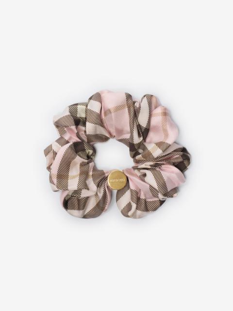 Check Silk Scrunchie