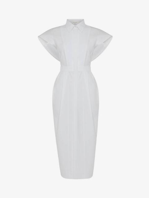 Women's Pencil Shirt Dress in Optic White