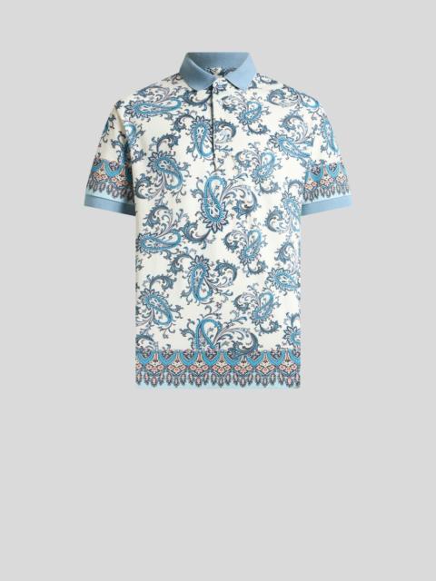 COTTON POLO SHIRT WITH PLACED PRINT