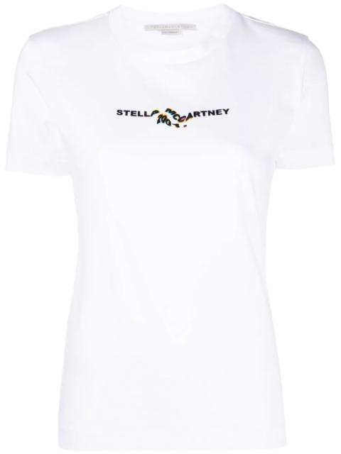 2001 glitch logo-print T-shirt