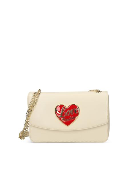 heart-plaque chain shoulder bag