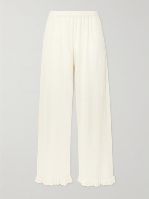 Bernard Ruffled Wool And Cashmere-blend Pants