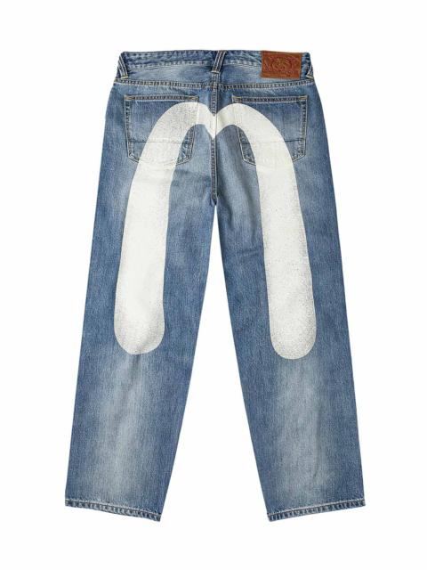 Ecru Daicock Print Loose Fit Jeans #2038