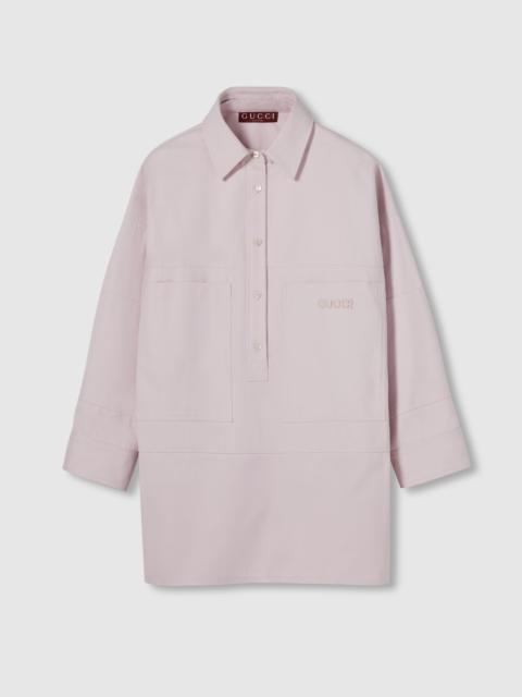 Embroidered cotton canvas shirt