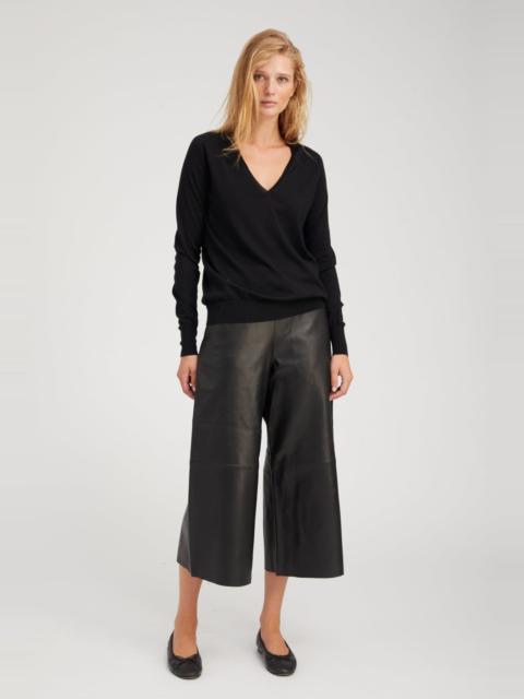 BLACK LEATHER CULOTTE