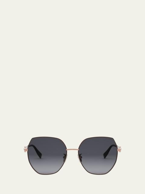 Round Metal & Nylon Sunglasses
