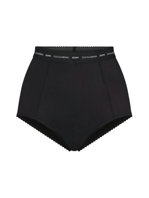 SKIMS x Dolce&Gabbana Stretch Satin High-Waisted Brief Onyx