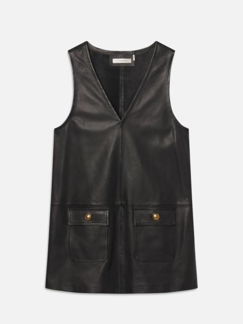 The Leather Pinafore Dress in Black