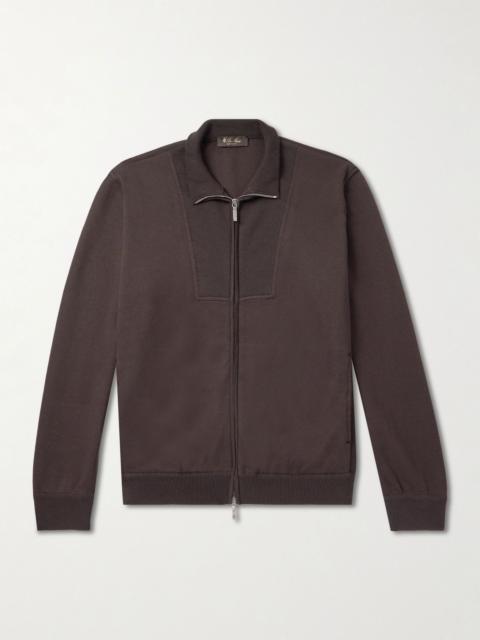 Whitney Ribbed Cotton, Silk and Cashmere-Blend Sweater Brown