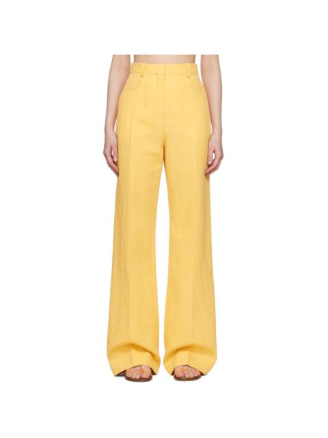 Yellow Le Raphia 'Le Pantalon Sauge' Trousers