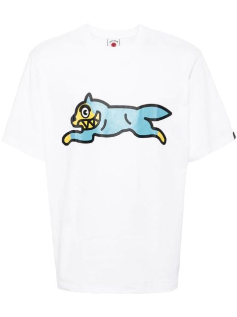 running dog-print cotton T-shirt