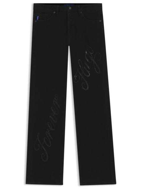 SLIM-FIT JEANS WITH RHINESTONE LOGOS