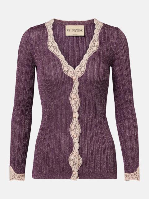 Lace-trimmed cardigan