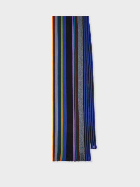 Multicolour Merino Wool Twisted Stripe Scarf