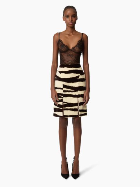 Velvet Zebra Mini Skirt