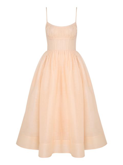 NATURA RUCHED MIDI DRESS