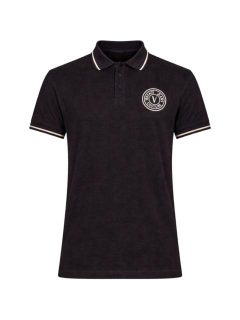 logo-embroidery ribbed-trims polo shirt