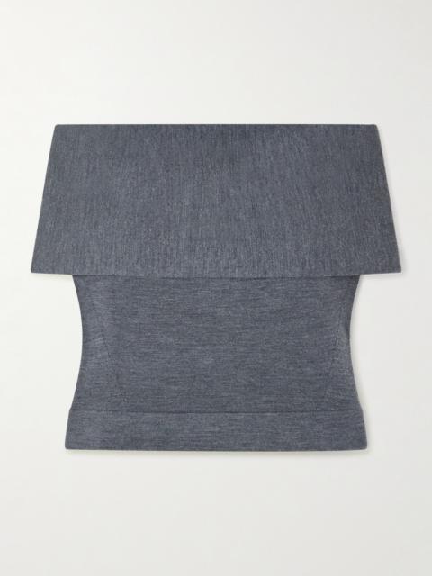Callahan Cropped Off-the-shoulder Wool Top