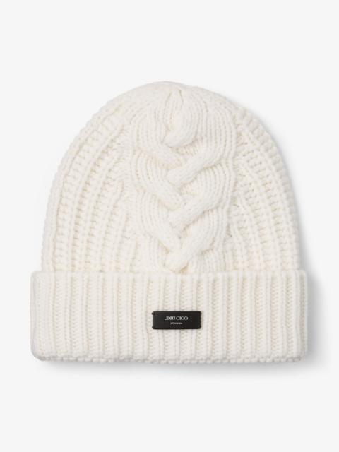 Yuki Cable
Latte Cable Knit Beanie with Leather Logo Tag