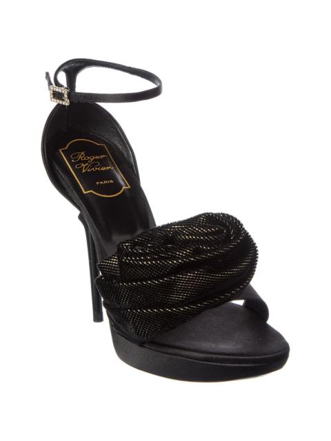 Roger Vivier Rose Satin & Velvet Platform Sandal