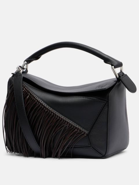 Puzzle Small fringed leather shoulder bag