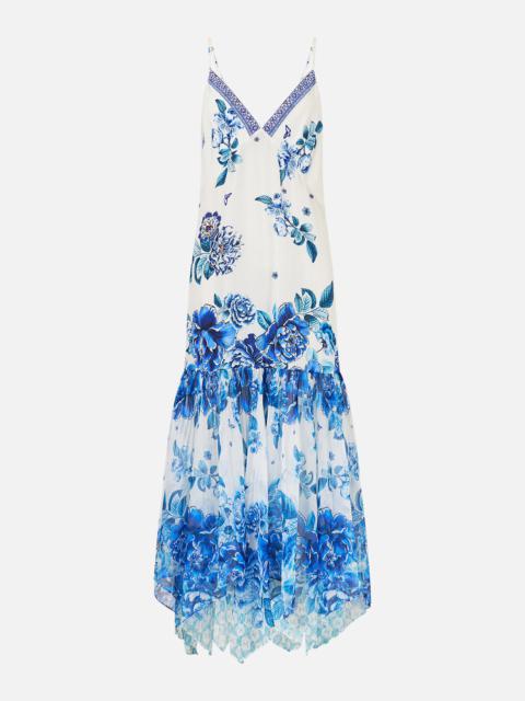 MINIMAL SLIP WITH PLEATED CHIFFON SKIRT