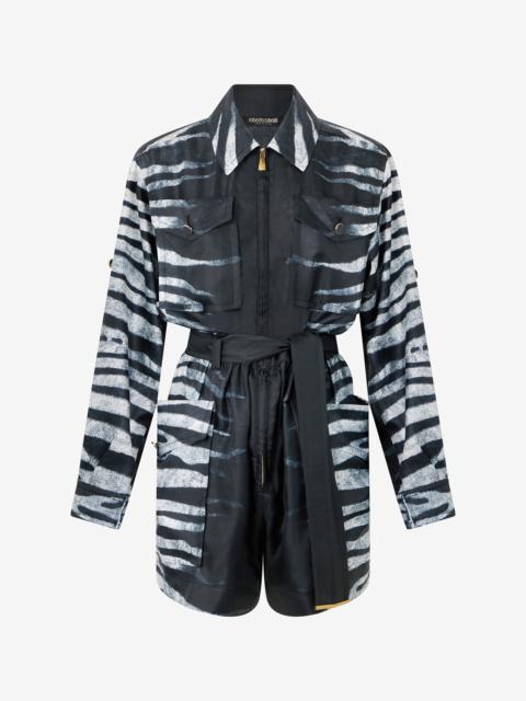 Short Silk Dress With Zebra Print