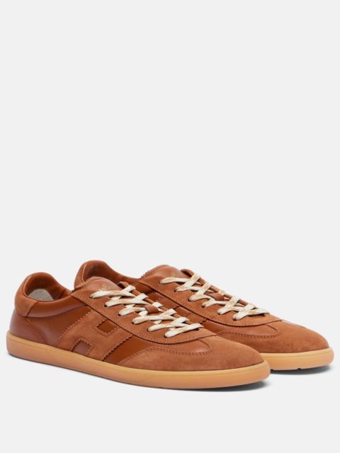 Cool suede-trimmed leather sneakers