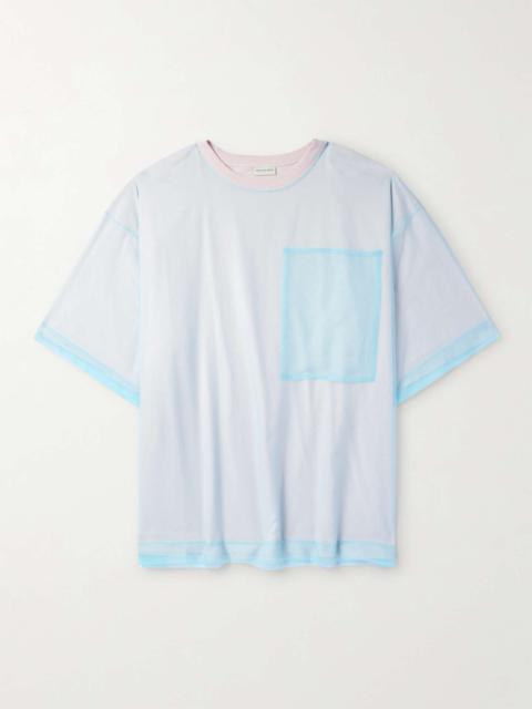 Oversized Layered Organza and Cotton-Blend Jersey T-Shirt