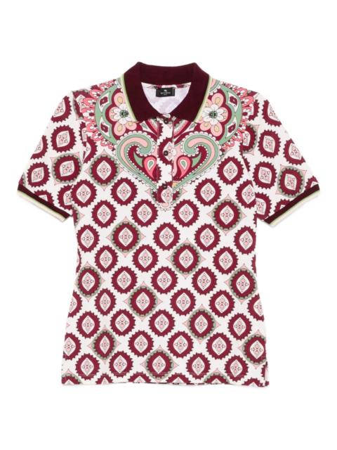 patterned polo top