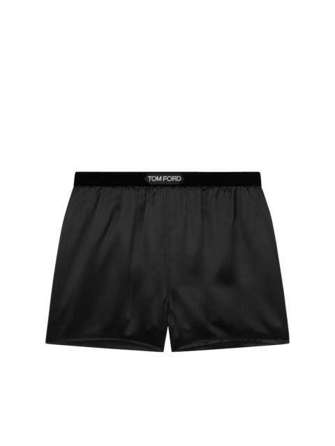 STRETCH SILK SATIN BOXER SHORTS