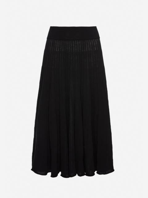 Pleated knit skirt in black