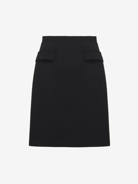 Wool Gabardine Pencil Skirt