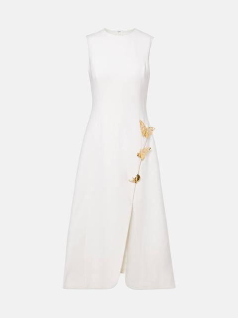 Embellished wool-blend cocktail dress