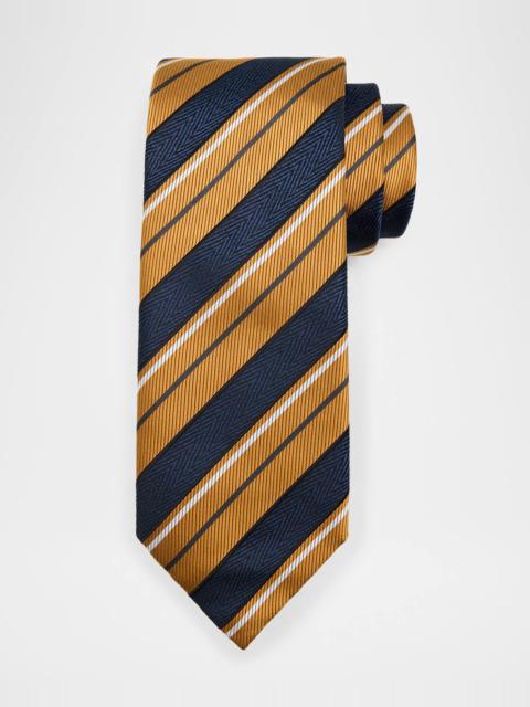 Men's Silk and Cotton Regimental Stripe Tie