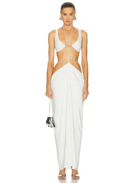 Square Lower Back Plate Pillar Drape Skirt