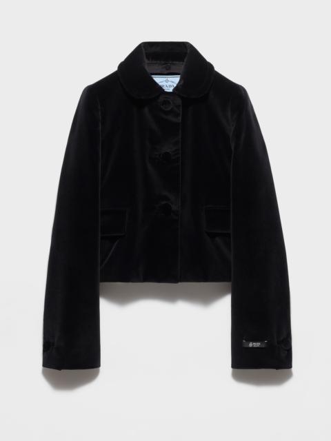 Single-breasted velvet jacket