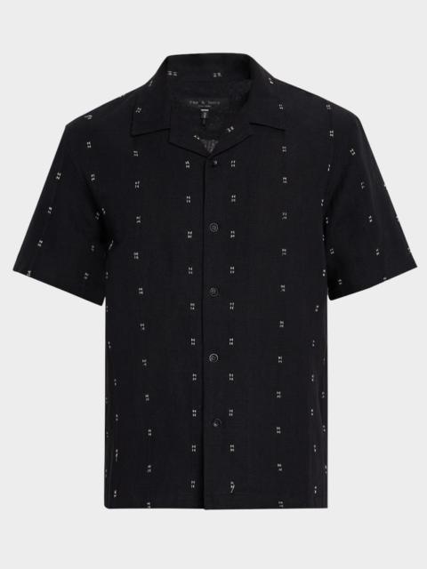 Men's Avery Embroidered Linen Camp Shirt