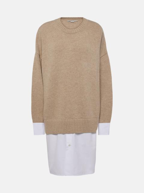 Layered virgin wool sweater