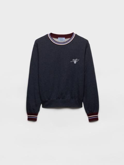 Cotton fleece crew-neck sweatshirt