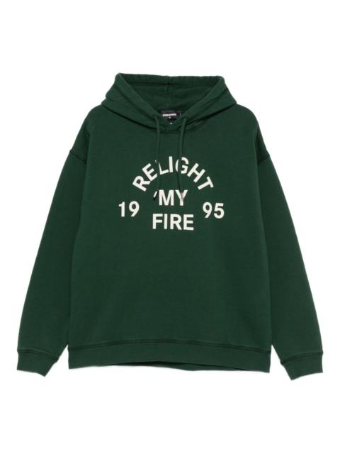 graphic-print cotton hoodie