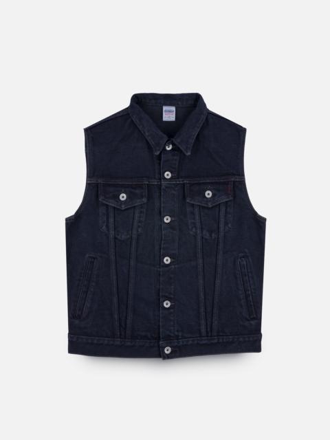 21OZ SELVEDGE DENIM MODIFIED TYPE III VEST - INDIGO OVERDYED BLACK