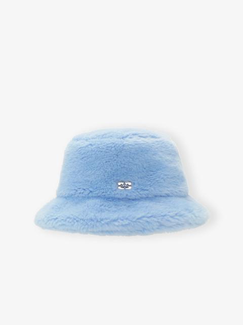 LIGHT BLUE FLUFFY TECH BUCKET HAT