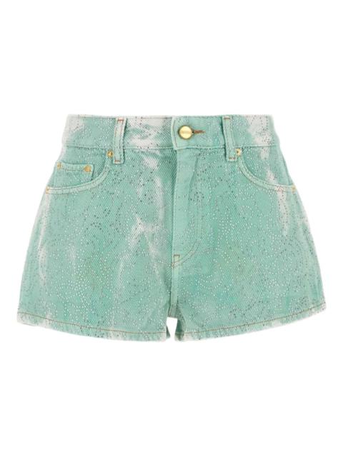 two-tone denim shorts