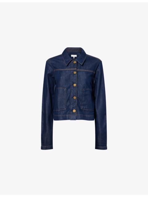 Adrianna Boxy-Fit Denim Jacket