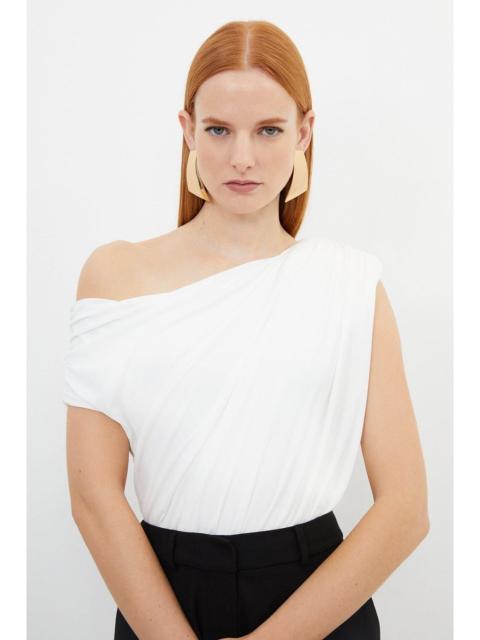 Jersey Crepe Asymmetric Bodysuit