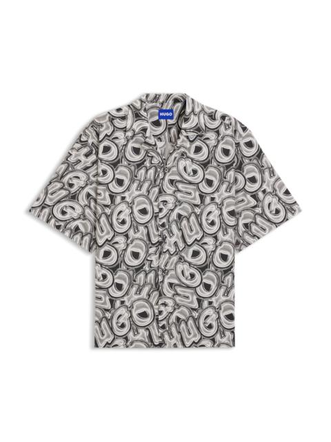 PRINTED RELAXED-FIT SHIRT IN COTTON POPLIN