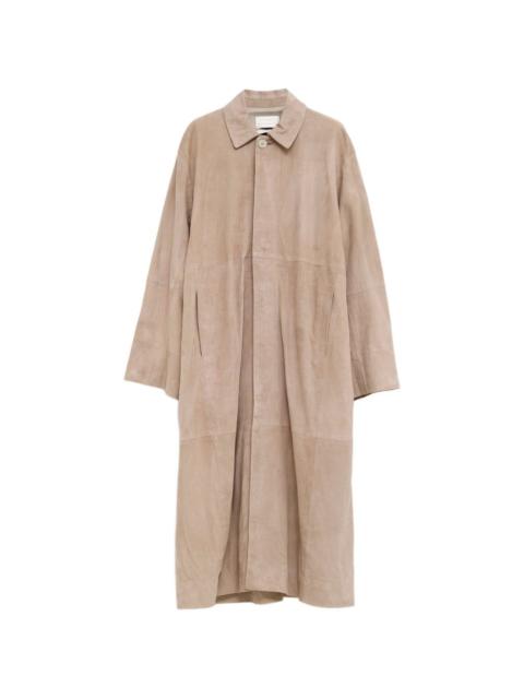 suede panelled coat
